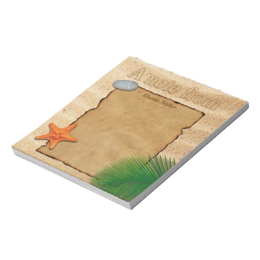 Het perkament met de zand "A note van" — Notitiebl Notitieblok (Gedraaid)