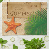 Het perkament op de Zand-achtergrond - Keukenhandd Theedoek (Gevouwen)