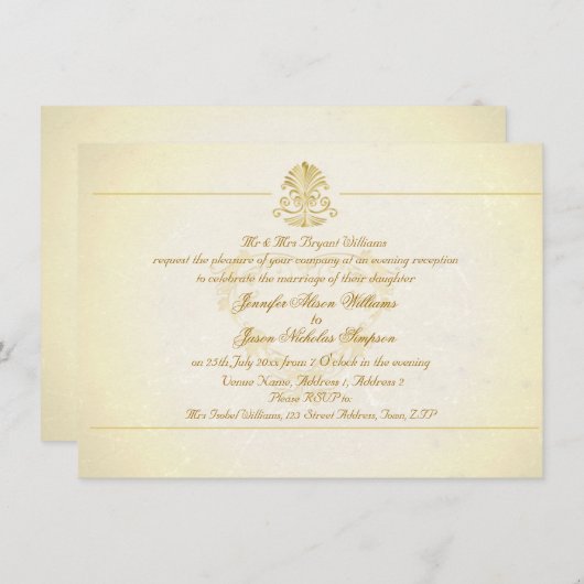 Het  perkamentpapier voor de uitnodiging tot het a (Voorkant / Achterkant)