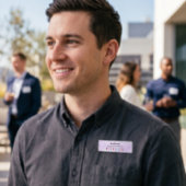 Het Personeel Groot van de Werknemer van de Logo v Naambadge