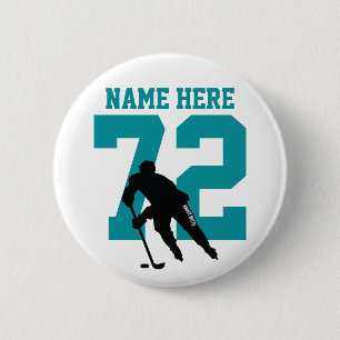 Het persoonlijke Aantal van de Naam van de Speler Ronde Button 5,7 Cm