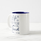 Het persoonlijke leven is beter in het strand tweekleurige koffiemok (Voorkant links)