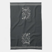 Het persoonlijke leven is beter op de boot theedoek (Verticaal)