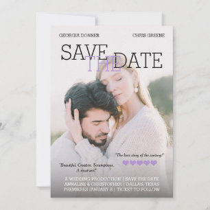 Het persoonlijke Poster van de Film Paars sparen d Save The Date
