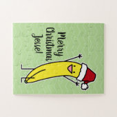 Het pet die van de Kerstman van de banaan de Legpuzzel (Horizontaal)