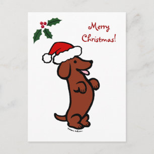 Het Pet van de Kerstman van Kerstmis van de tekkel Feestdagenkaart