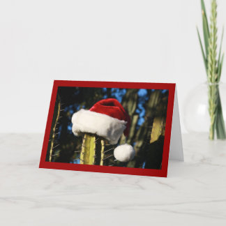 Het petcactus van de kerstman feestdagen kaart