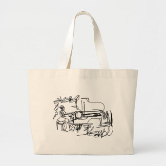 Het Pianist-thema Piano Grote Tote Bag