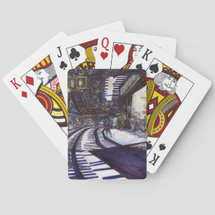 Het piano afstoffen pokerkaarten