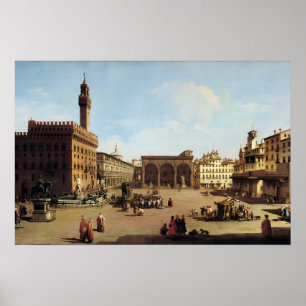 Het Piazza della Signoria in Florence Poster
