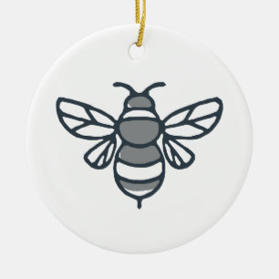 Het Pictogram van de Bij van de hommel Keramisch Ornament