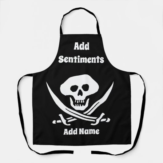 Het Pirate Ontwerp geeft en voegt tekst, Schort to (Voorkant)