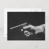 Het Pistool van de Holding van het man Briefkaart (Voorkant / Achterkant)