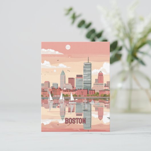 Het pittoreske Uitzicht van de skyline van Boston Briefkaart (Staand voorkant)