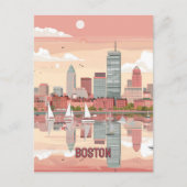 Het pittoreske Uitzicht van de skyline van Boston Briefkaart (Voorkant)