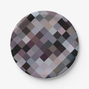 Het pixelpatroon van  kleurenkubs herstellen papieren bordje