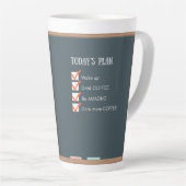 Het plan van vandaag - Funny Mug Latte Mok (Rechterhoek)