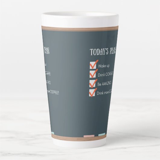 Het plan van vandaag - Funny Mug Latte Mok (Voorkant)