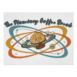 Het Planetaire Koffiepauze Retro Ruimtedesign Perfect Poster