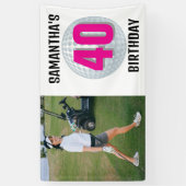 Het plannen van een LADY Golf Birthday Bash! Spandoek (Verticaal)