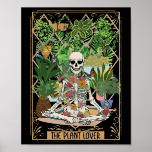 Het Plant Lover Tarot Kaart Skeleton Spooky Seizoe Poster