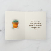 Het Plant van het aloë dankt u voor Uw Caretaking Bedankkaart (Binnen)