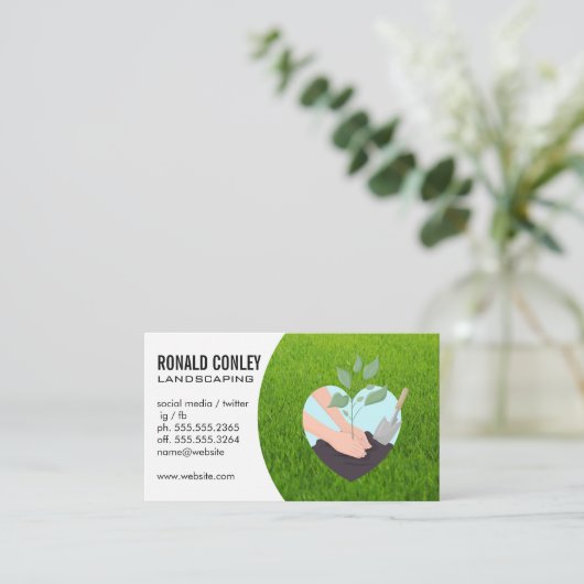 Het planten van een boom | Gras Visitekaartje (Staand voorkant)