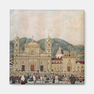 Het Plaza de Bolivar, Bogota, 1837 Magneet