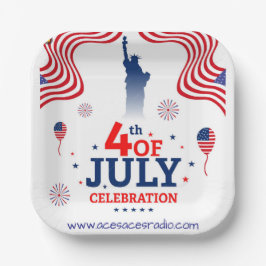Het plein van 4 juli papieren bordje