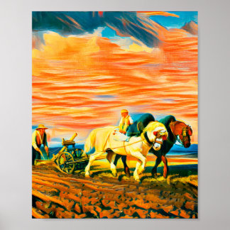 Het ploegen poster