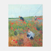 Het plukken van bloemen in een veld, Mary Cassatt Fleece Deken (Voorkant)