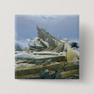 Het Polaire Zee, 1824 Vierkante Button 5,1 Cm