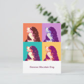 Het Pop-art van de Hond van de Berg van Bernese Briefkaart (Staand voorkant)