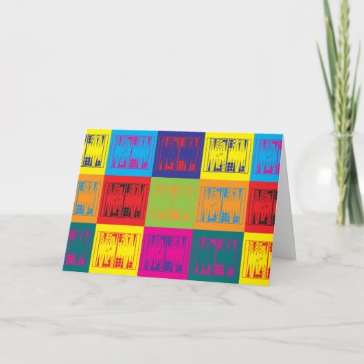 Het Pop-art van het backgammon Kaart (Voorkant)