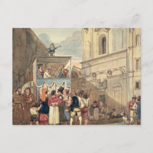 Het pop-uppet-theater briefkaart