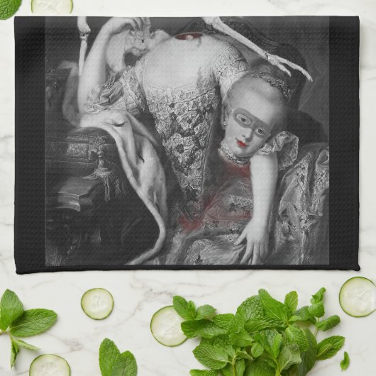 Het portret theedoek (Gevouwen)