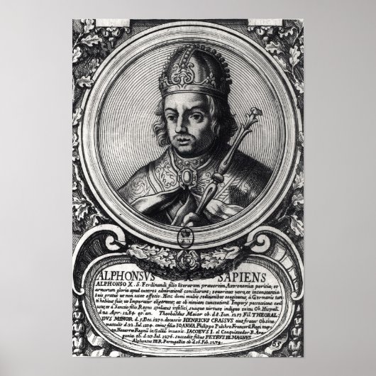 Het portret van Alfonso X "de Wijs" Poster (Voorkant)