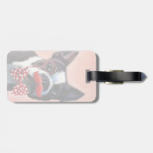 Het Portret van Boston Terrier met het Stropdas Re Bagagelabel (Achterkant horizontaal)