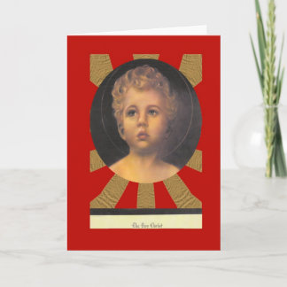 Het portret van Christus van de Jongen Feestdagen Kaart