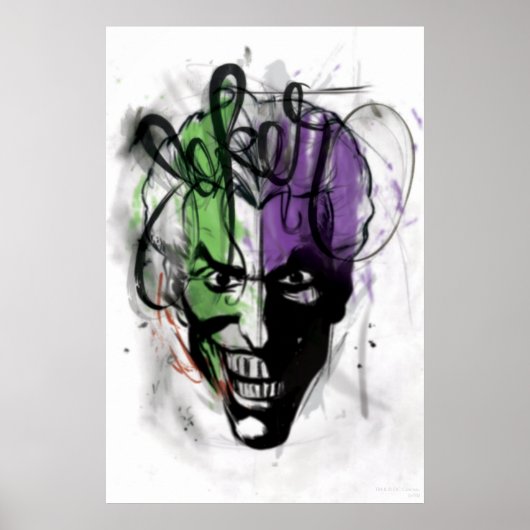 Het portret van de Joker Neon Airping Poster (Voorkant)