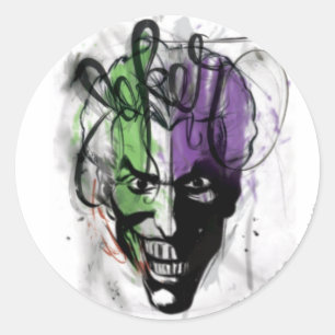 Het portret van de Joker Neon Airping Ronde Sticker