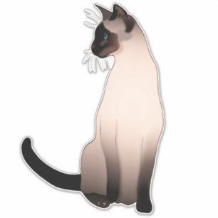 Het portret van een verzegelpunt Siamese kat Sticker