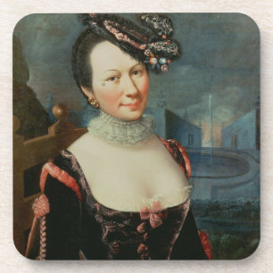 Het portret van een Vrouw die een Musical Score ho Drankjes Onderzetter