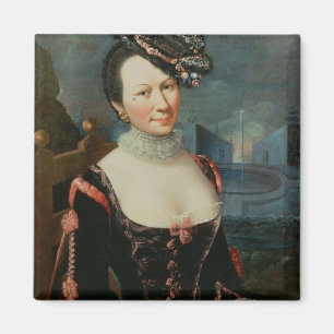 Het portret van een Vrouw die een Musical Score ho Magneet