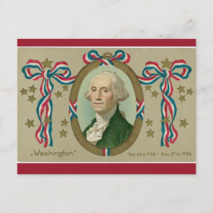 Het portret van  Patriottisch George Washington Briefkaart