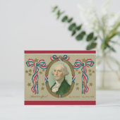 Het portret van  Patriottisch George Washington Briefkaart (Staand voorkant)