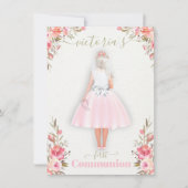 Het portretmeisje van de eerste Heilige Communie w Kaart (Voorkant)