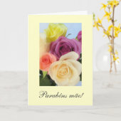 Het Portugees: Parabens!  De verjaardag van het Kaart (Gele Bloem)