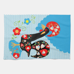 Het Portugese Rooster-symbool voor Portugal Theedoek