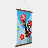 Het Portugese rooster van Barcelona Hangend Wandkleed (Gebogen)